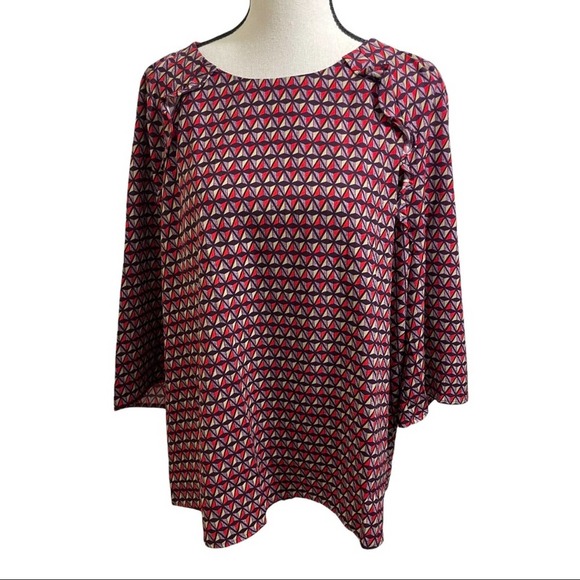 Women within pattern bell sleeves zipper 16W top new no tag. - Picture 1 of 6